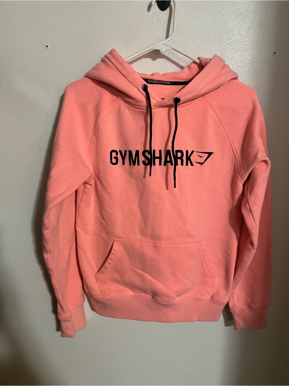 GYMSHARK Classic Athletic Athleisure Embroidered Logo Fleece Hoodie Orange Sz XS